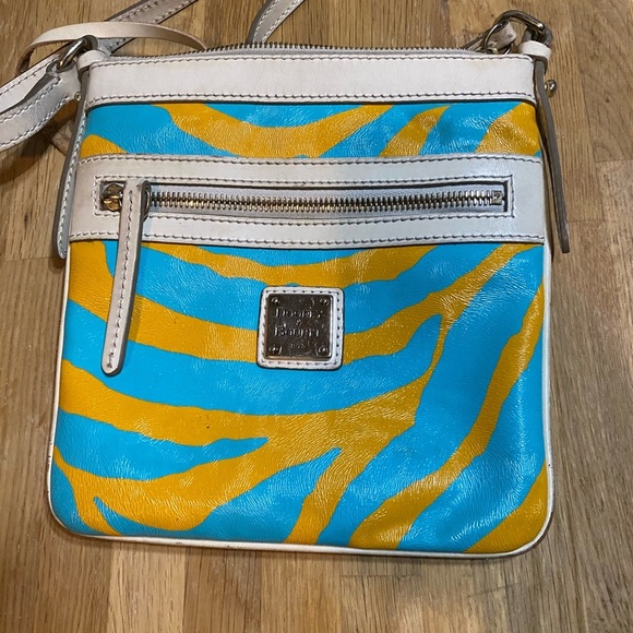 Dooney & Bourke Handbags - Dooney & Bourke Retro Blue and Gold Crossbody Bag